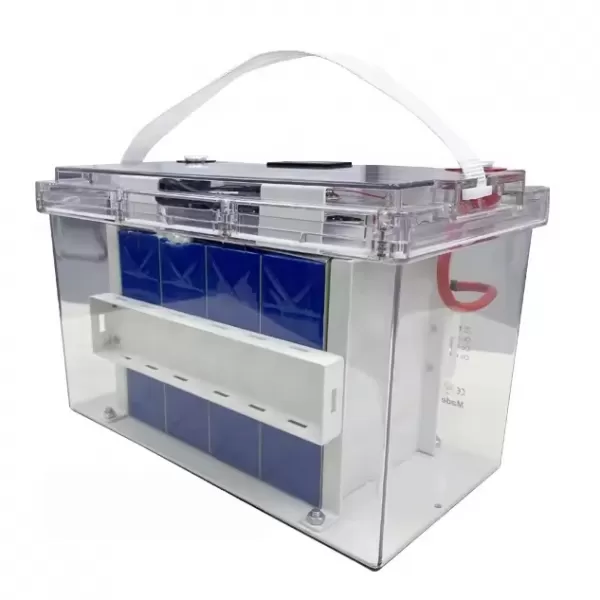 Transparent Case Lithium Battery 100Ah with Portable Handle