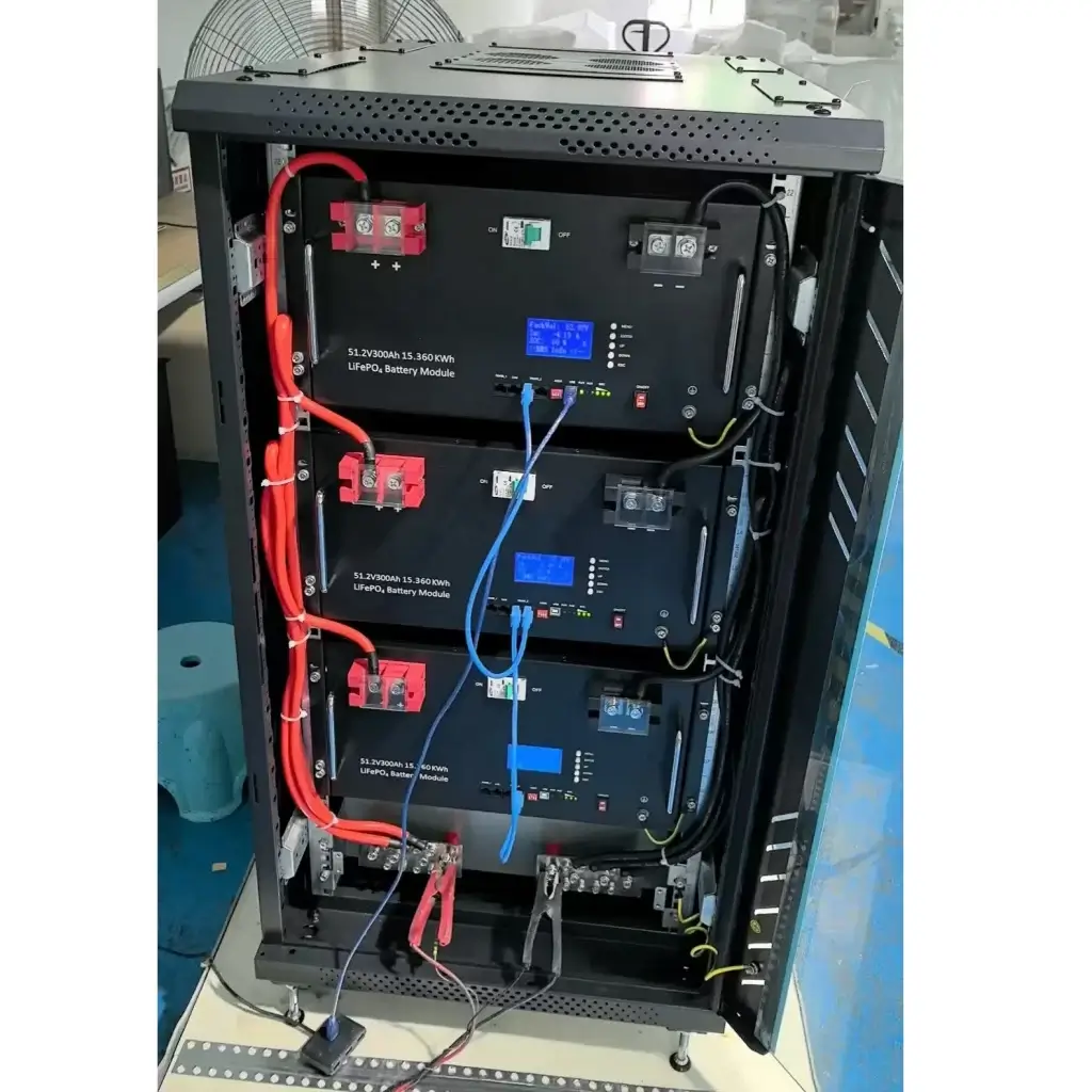 Internal view of the 51.2V 900Ah LiFePO4 Battery for industrial energy storage system