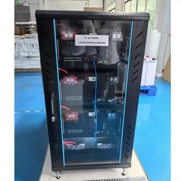 46kWh solar battery storage cabinet featuring 51.2V 900Ah LiFePO4 battery technology