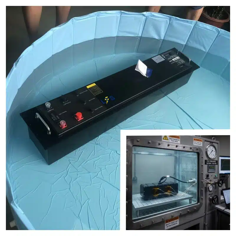 IP68 waterproof testing and high-pressure validation for underwater lithium battery LTS Battery