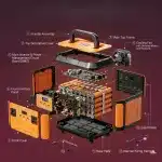 Internal structure of LTS portable power station with LiFePO4 cells and Smart BMS