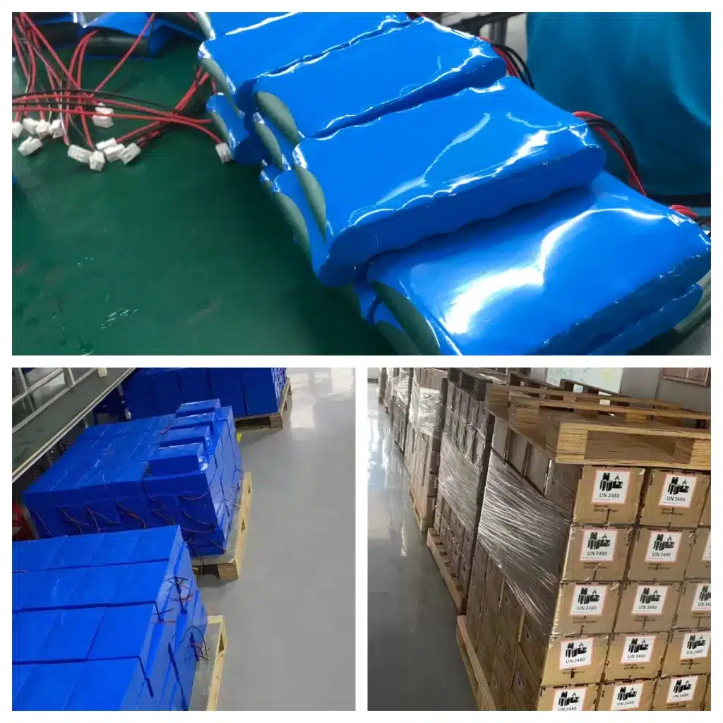Mass production of PVC wrapped lithium battery packs at LTS Dongguan factory