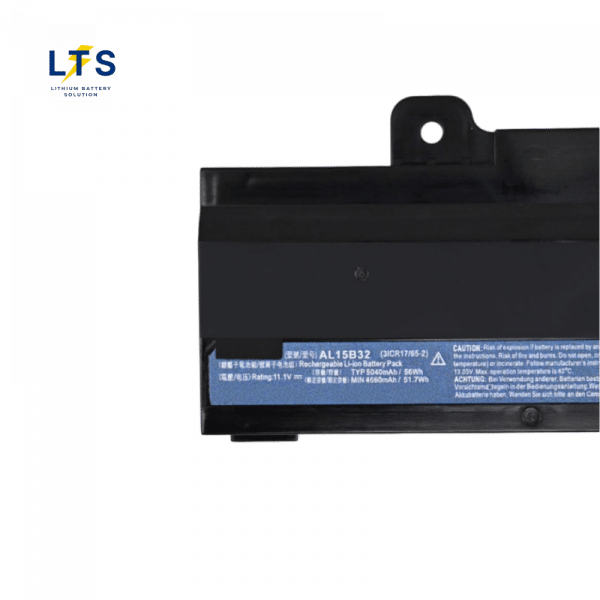 AL15B32 laptop battery wholesale mounting tab and safety label detail