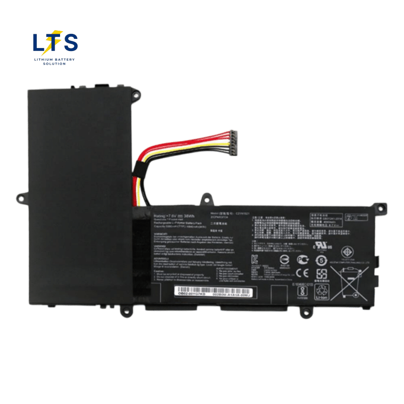 Asus VivoBook E200HA battery replacement front view with specification label
