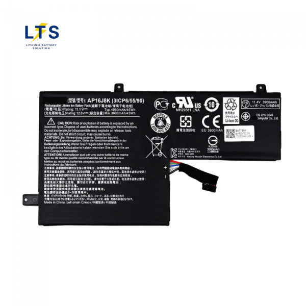 Acer Chromebook 11 battery replacement front layout showing safety labels