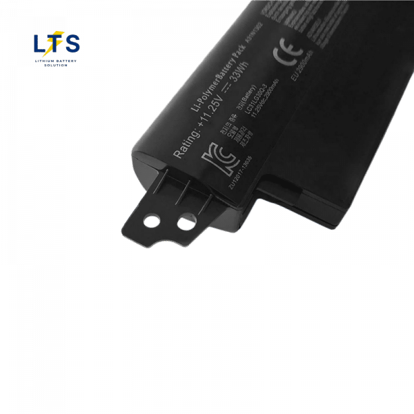 Asus A31N1302 battery factory screw mounting tab and 33Wh rating label