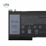 Dell Latitude E5570 battery replacement 62Wh 7.6V Type 6MT4T rating label